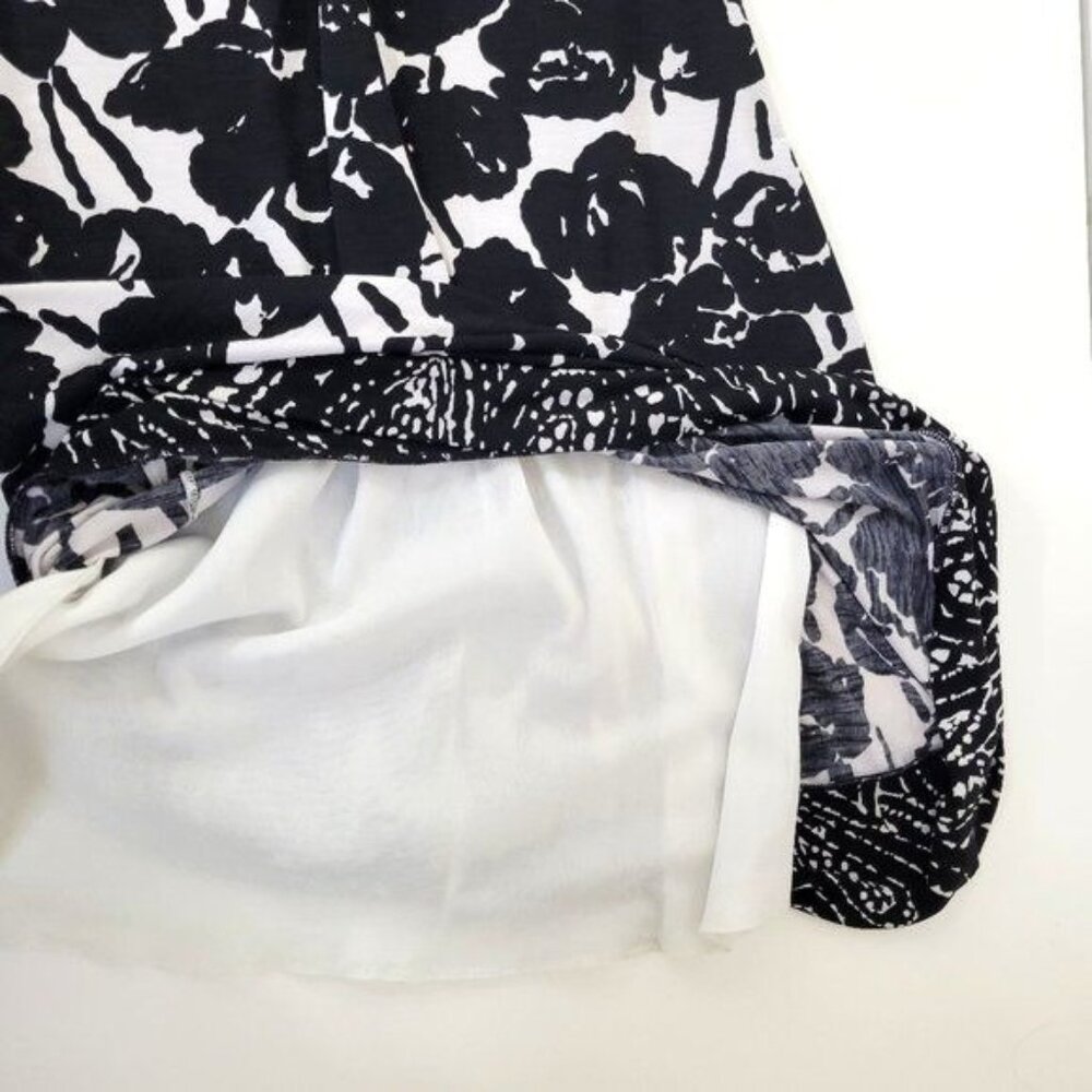 Papillion Blanc Black and White Floral Mini Dress - Picture 5 of 6